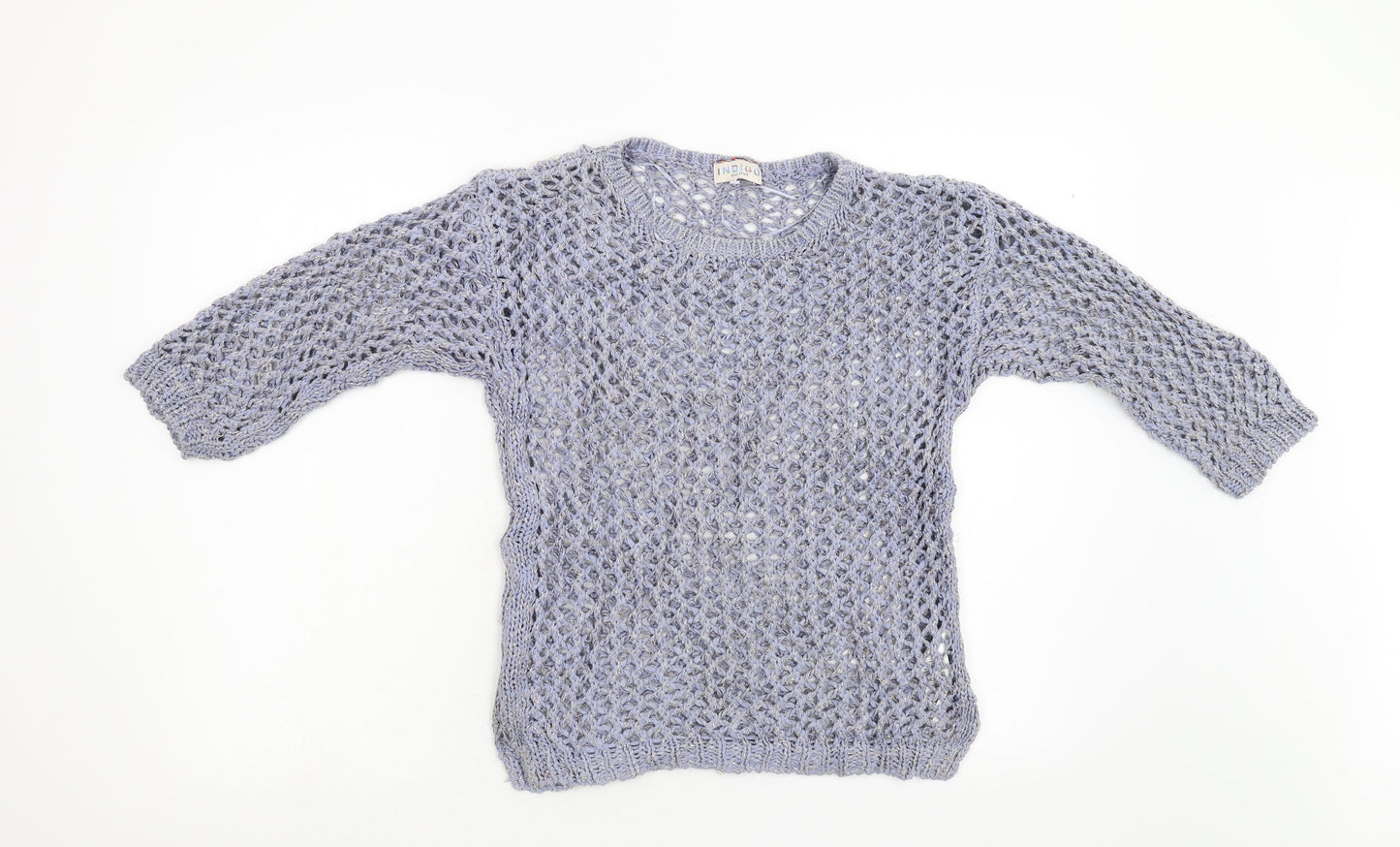M&S Womens Blue  Knit Pullover Jumper Size 10