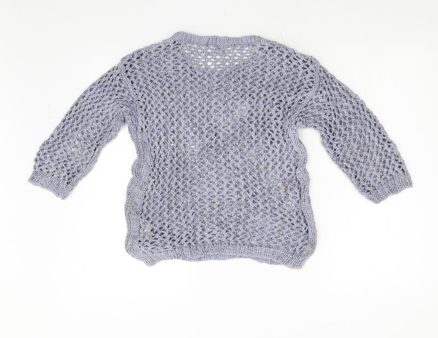 M&S Womens Blue  Knit Pullover Jumper Size 10
