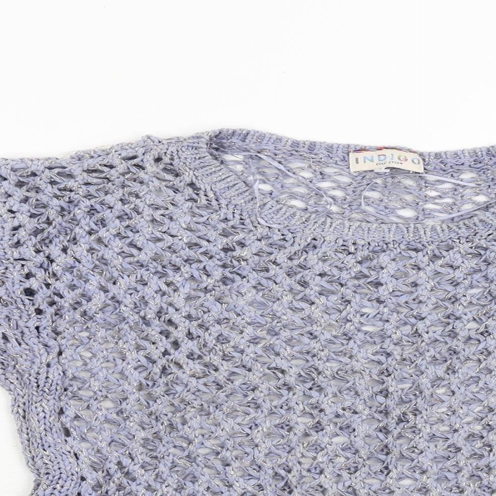 M&S Womens Blue  Knit Pullover Jumper Size 10
