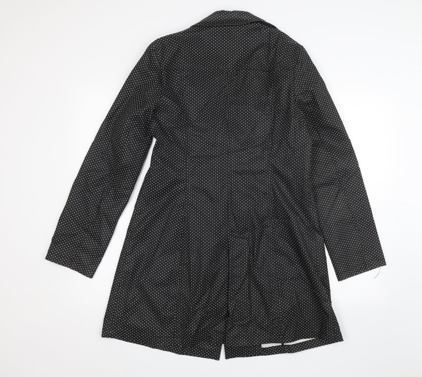 Aphorism Womens Black Polka Dot  Overcoat Jacket Size 14
