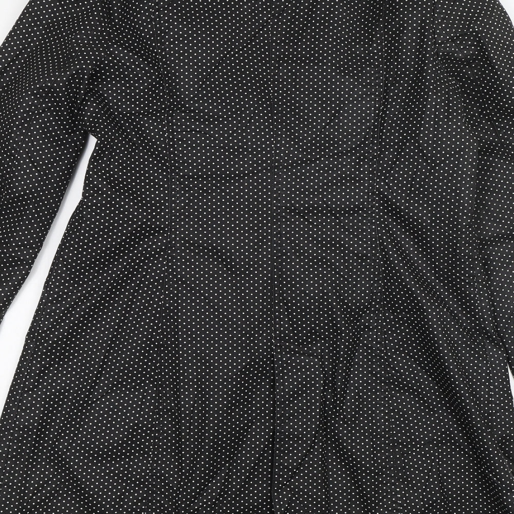 Aphorism Womens Black Polka Dot  Overcoat Jacket Size 14