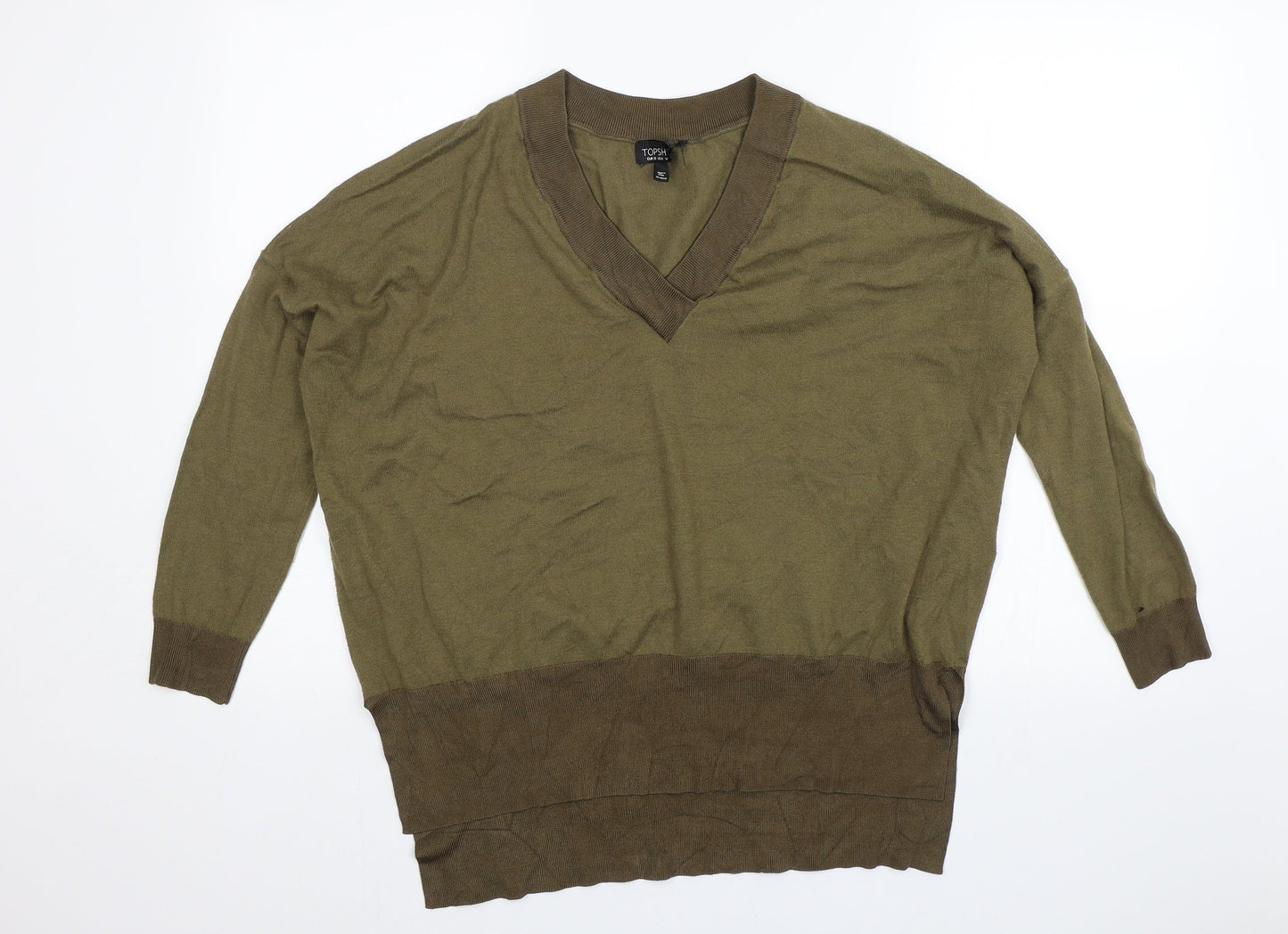 Topshop Womens Green   Pullover Jumper Size 10