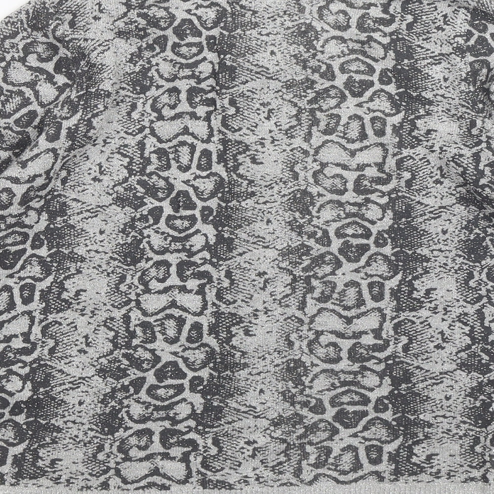 Limited collection Womens Grey Animal Print  Cardigan Jumper Size 10