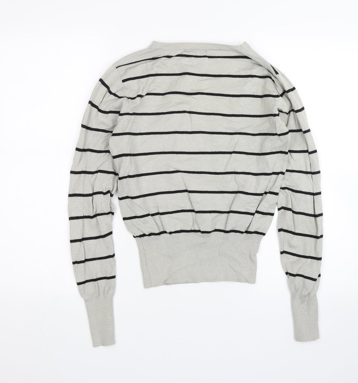 Miss Life Girls Grey Striped  Pullover Jumper Size XL