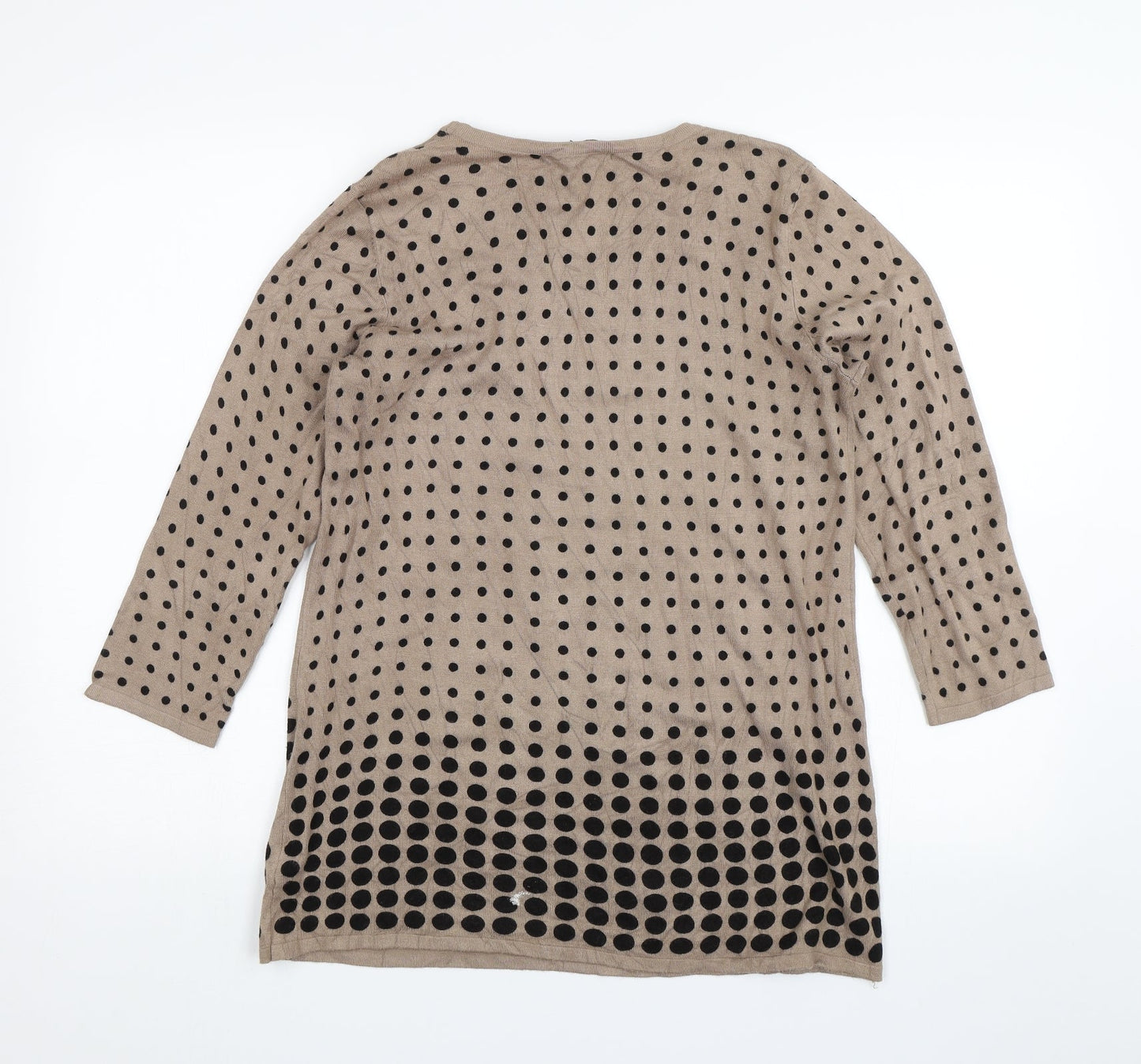 Nina Leonard  Womens Brown Polka Dot  Pullover Jumper