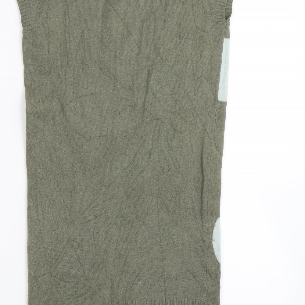 Divided Womens Green Polka Dot  Pullover Jumper Size 6