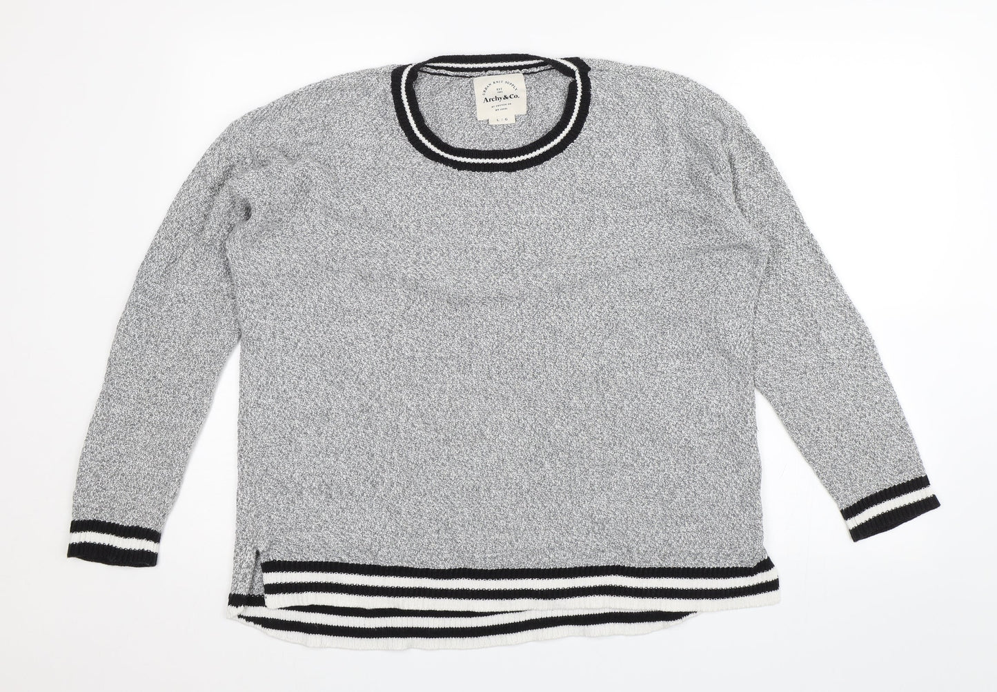 Archy & Co. Womens Grey   Pullover Jumper Size L