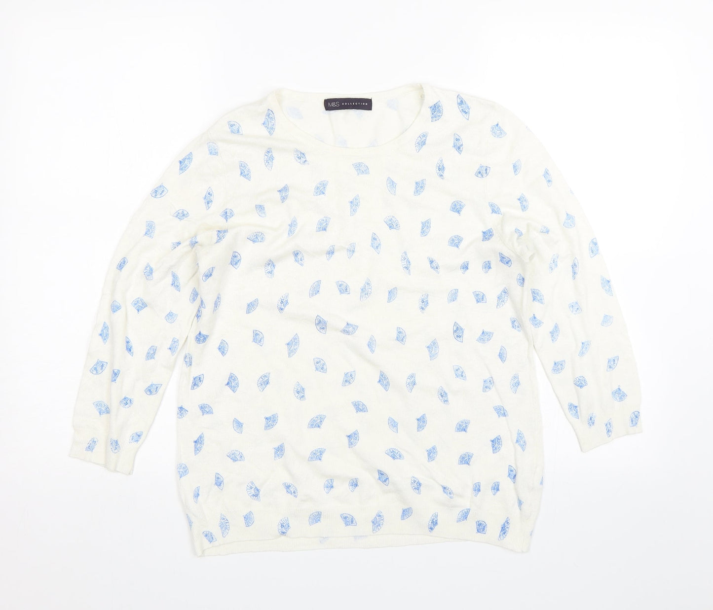 M&S Womens White   Pullover Jumper Size 14