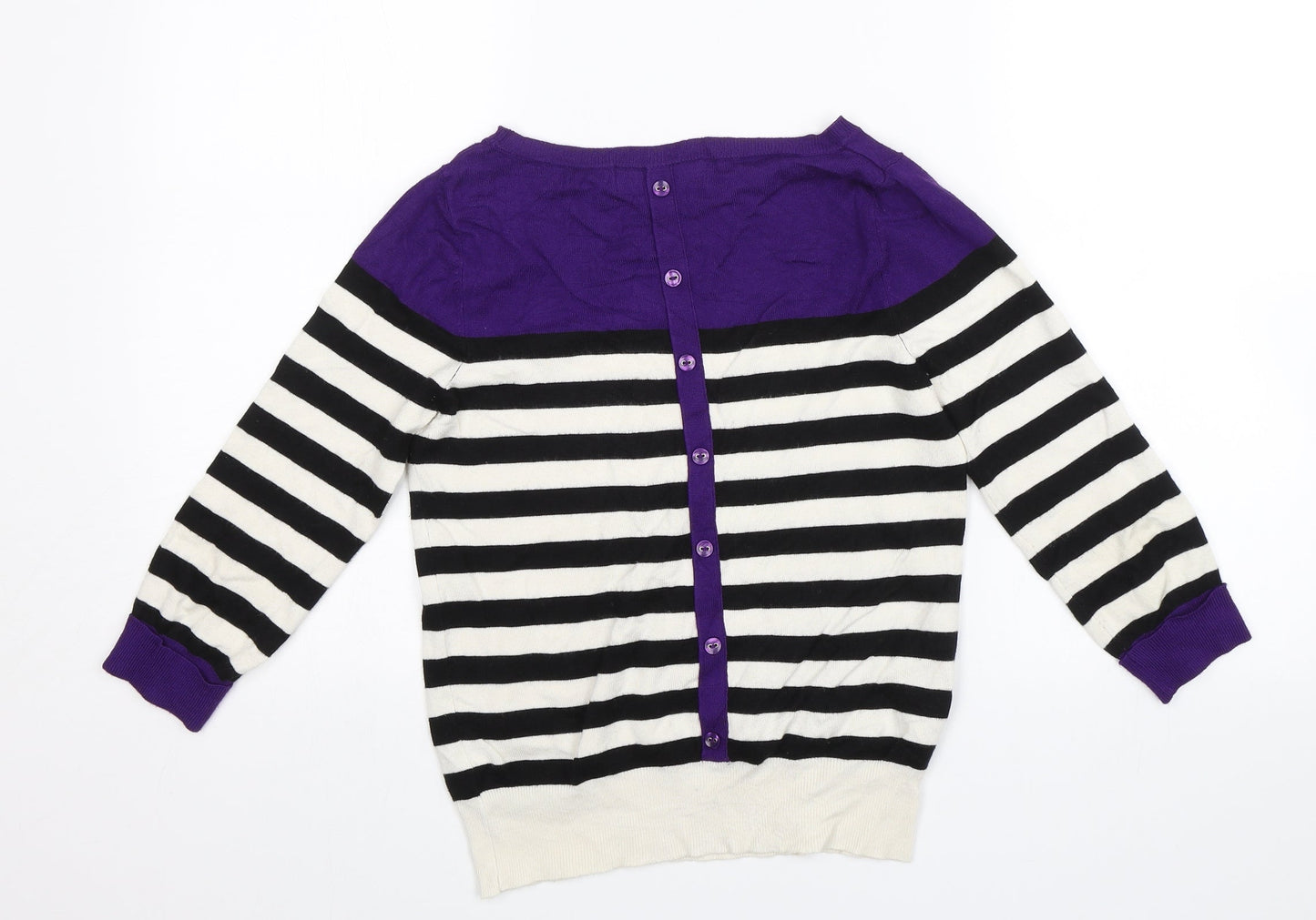 Autonomy Womens Purple Striped  Pullover Jumper Size 8