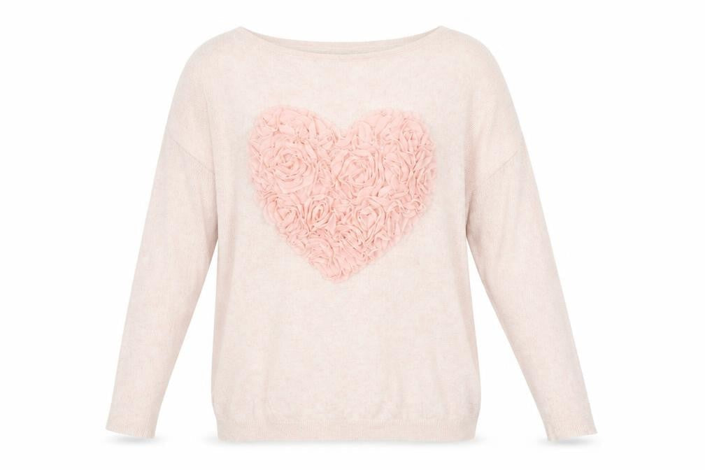 QED London Womens Pink   Pullover Jumper Size S  - Heart