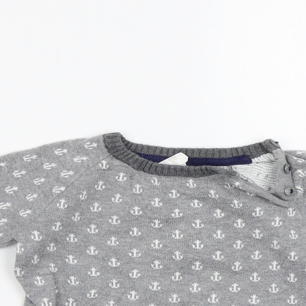 H&M Baby Grey Geometric  Pullover Jumper Size 12-18 Months  - Anchor Print