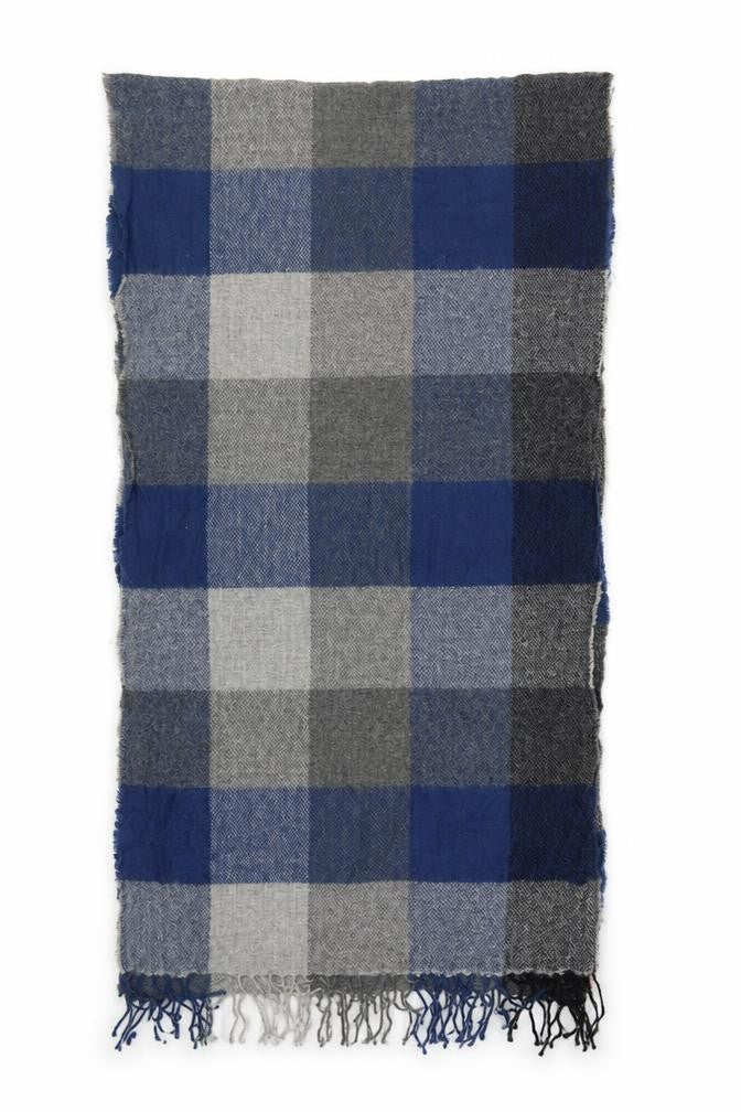 F&F Womens Blue Check   Shawl/Wrap