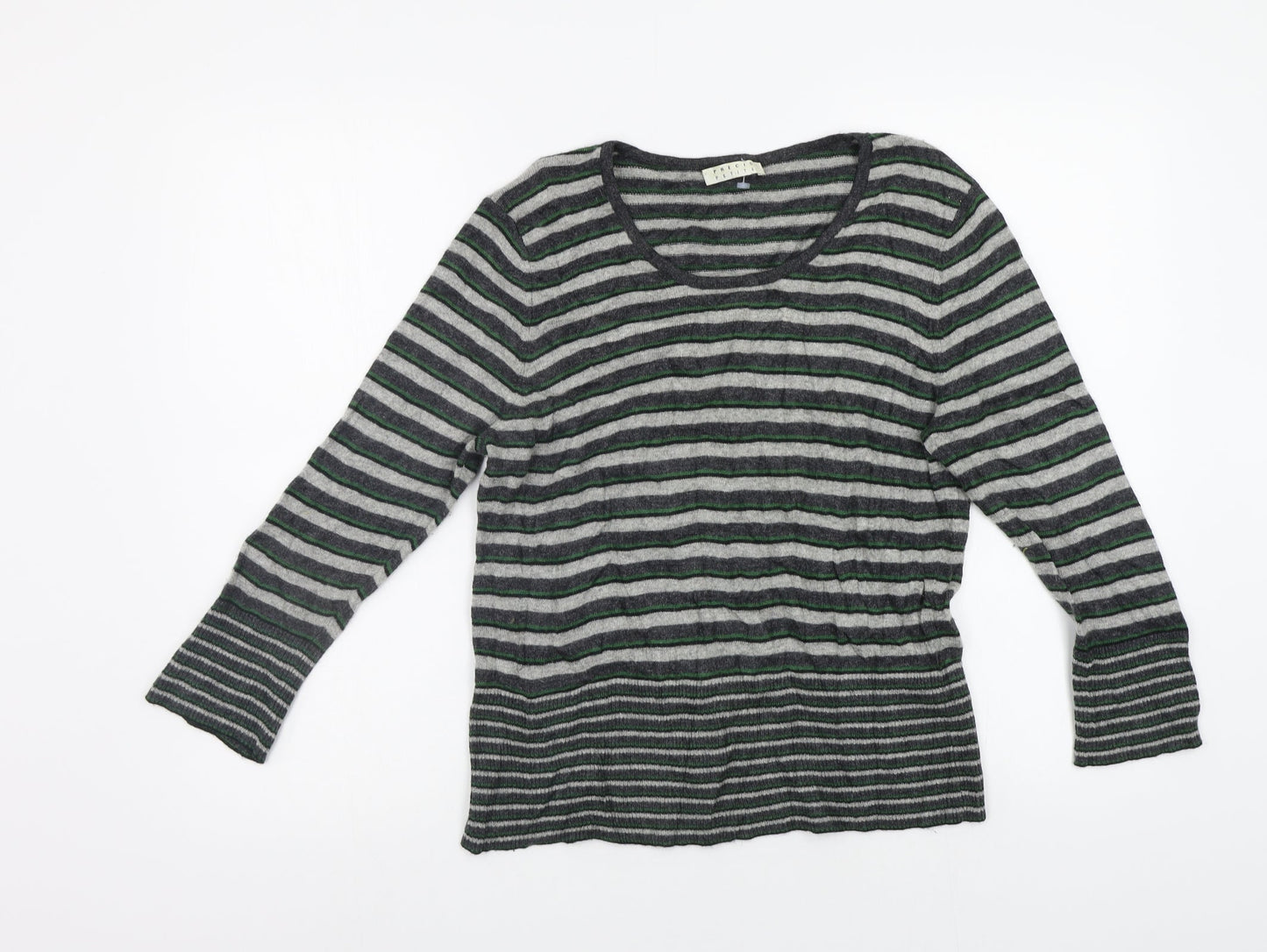 Precis petite Womens Green Striped  Pullover Jumper Size M