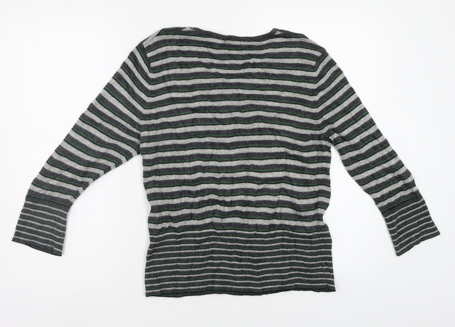 Precis petite Womens Green Striped  Pullover Jumper Size M