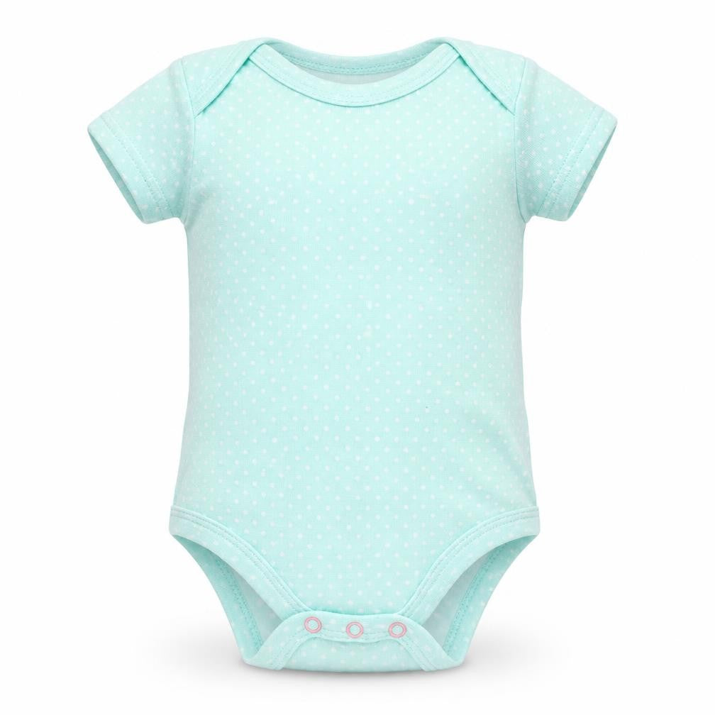 Bright Stars Baby Green Polka Dot  Romper One-Piece Size 6-9 Months