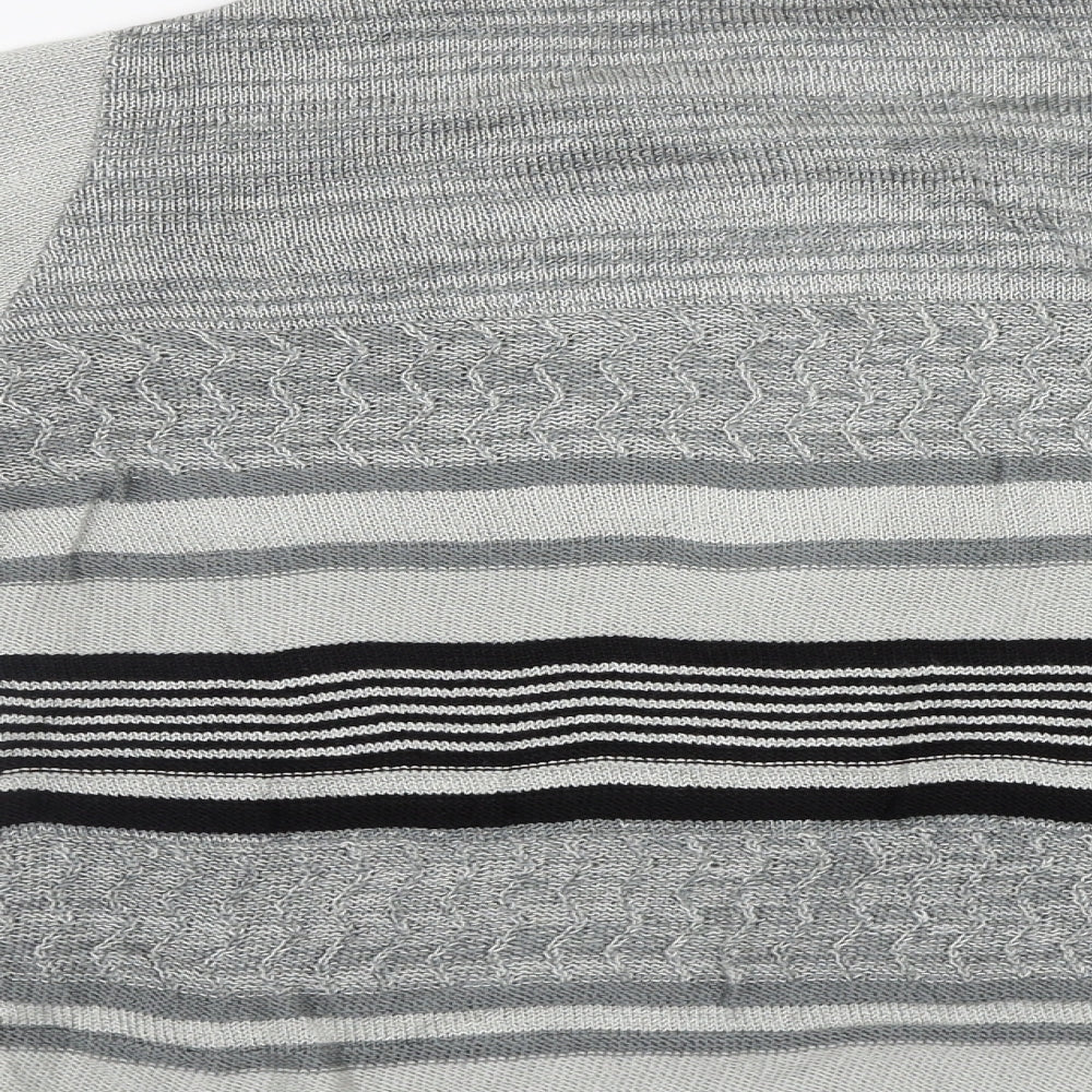 Alexara Womens Grey Striped  Pullover Jumper Size L