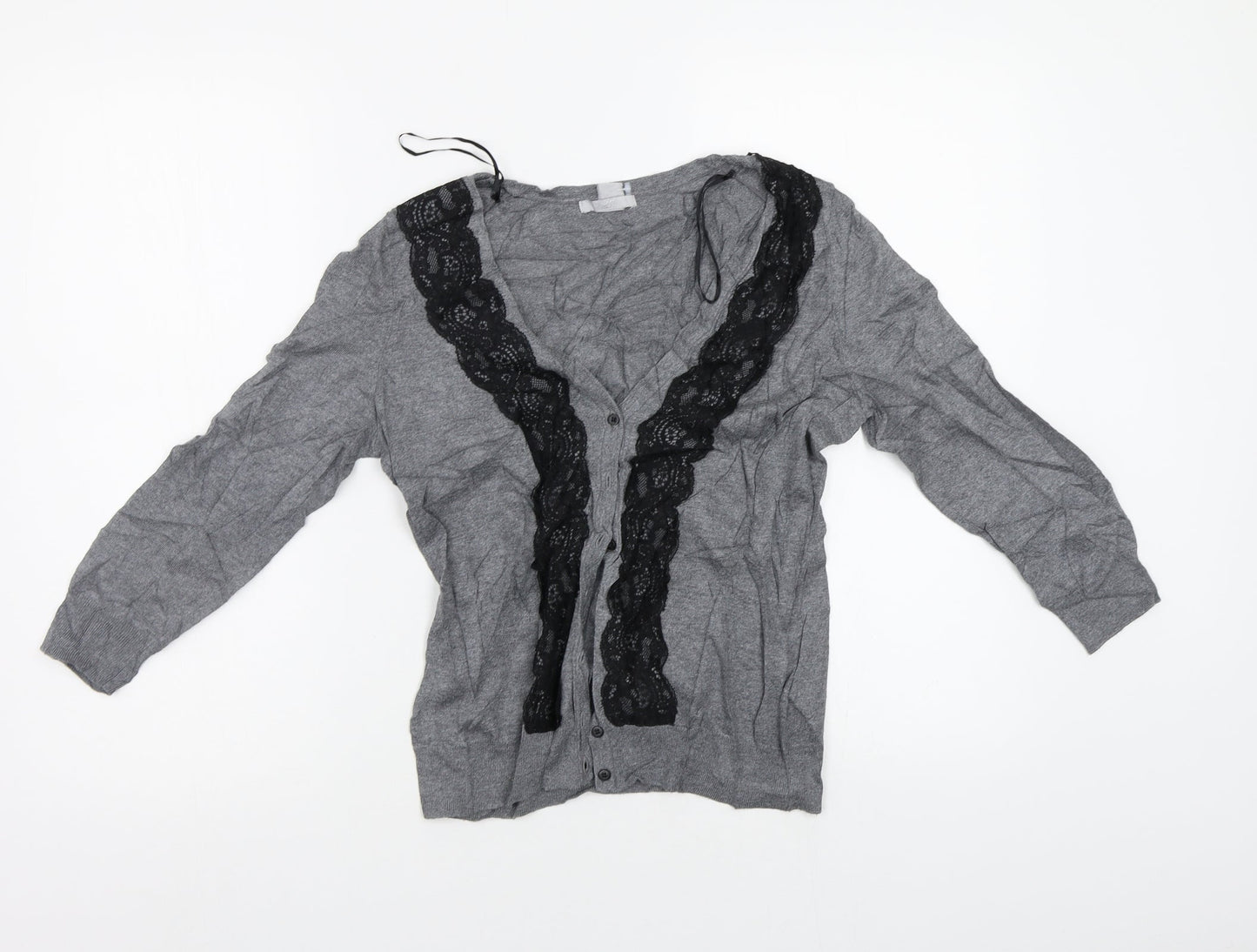 H&M Womens Grey   Cardigan Jumper Size S