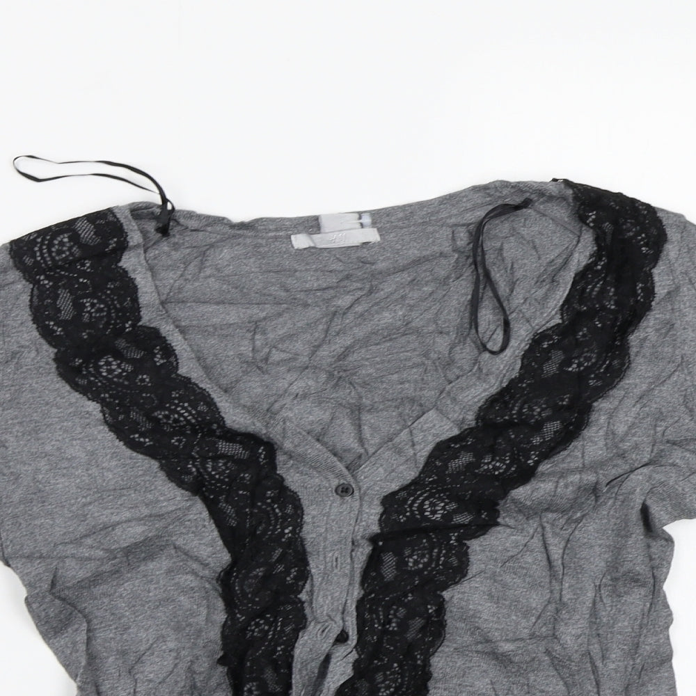 H&M Womens Grey   Cardigan Jumper Size S