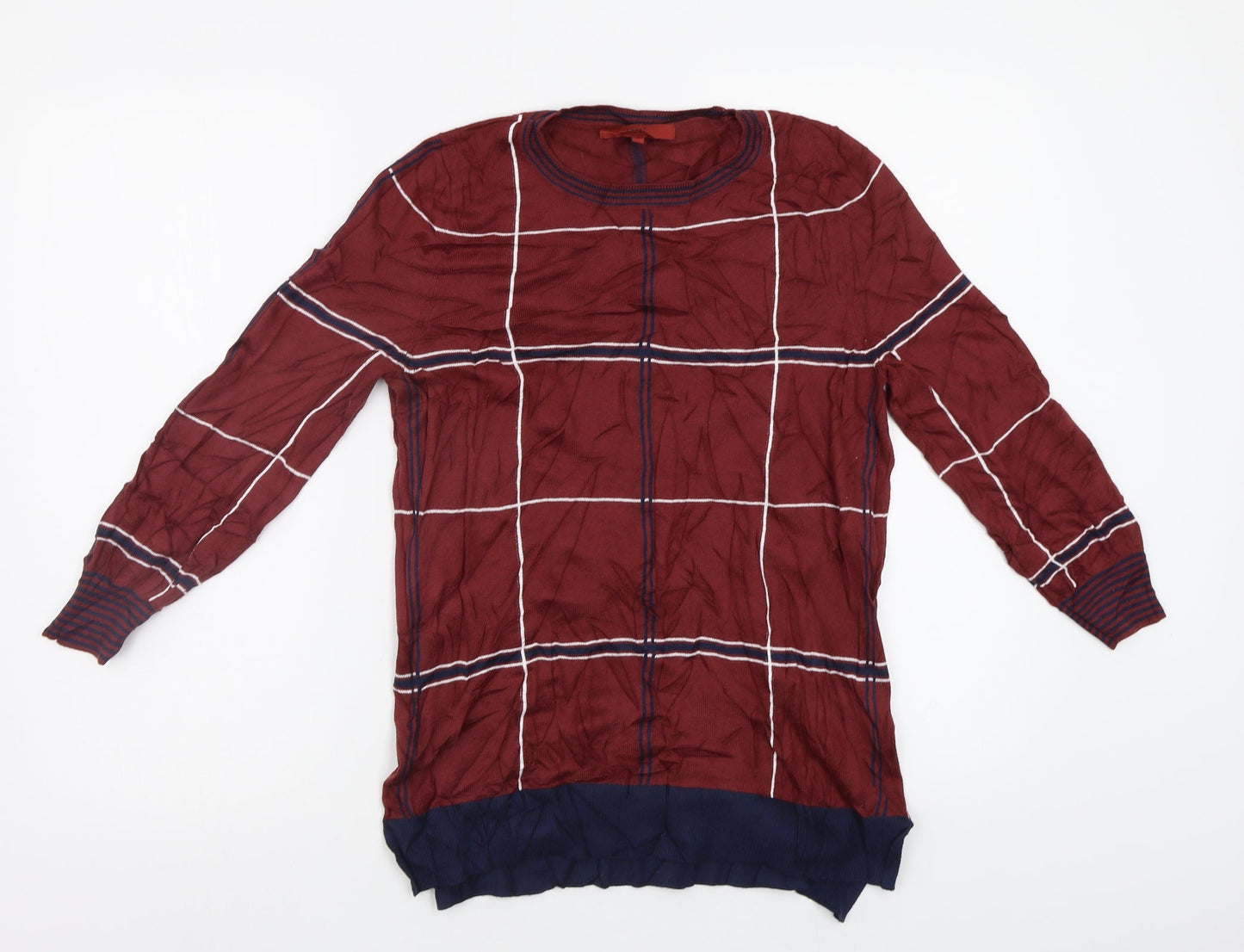 NEXT Womens Red Check  Pullover Jumper Size 10