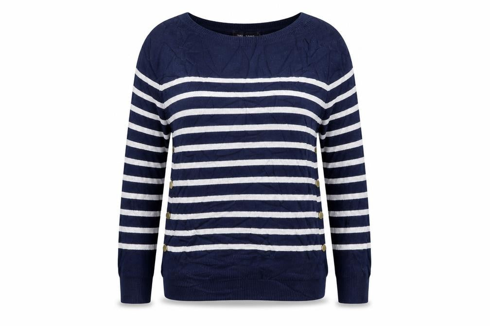 M&S Womens Blue Striped  Pullover Jumper Size S