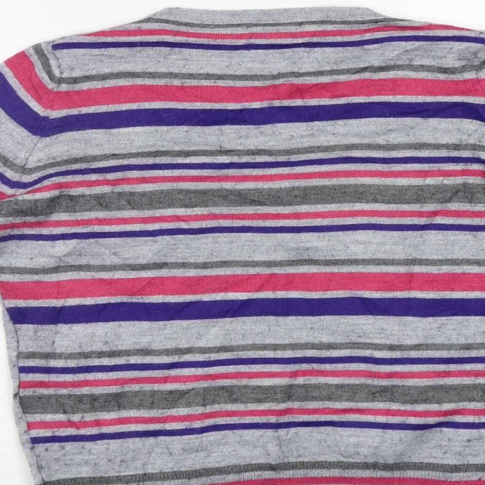Per Una  Womens Grey Striped  Pullover Jumper Size 10