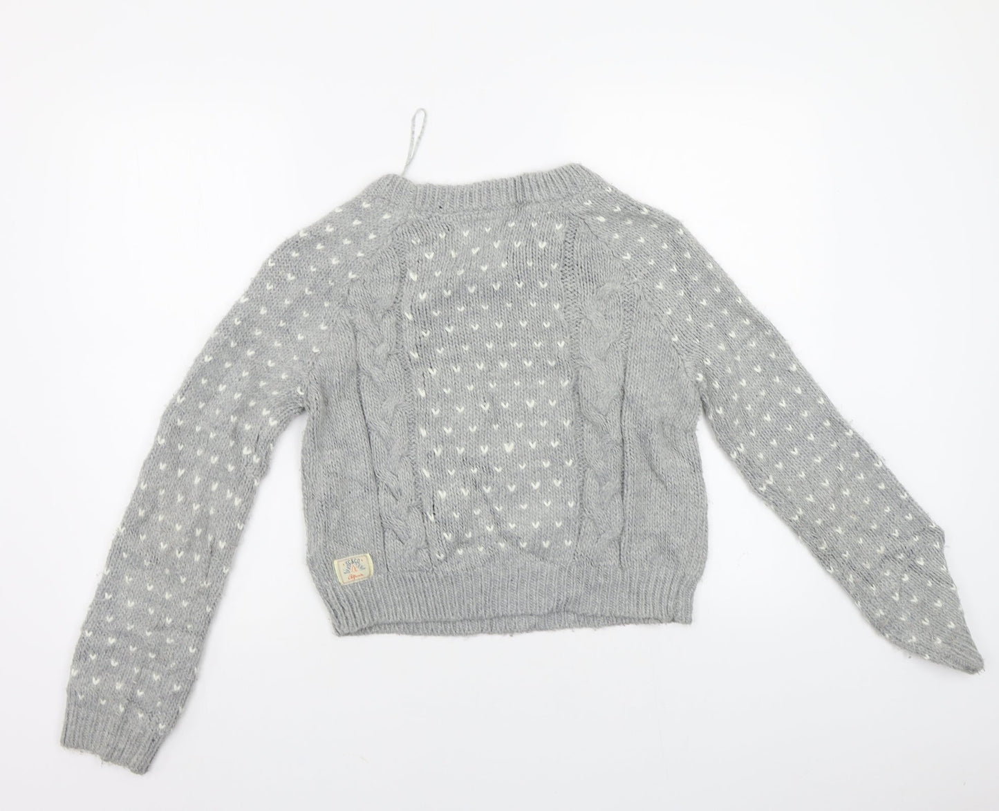 Soul Cal & Co Womens Grey Geometric  Pullover Jumper Size 10