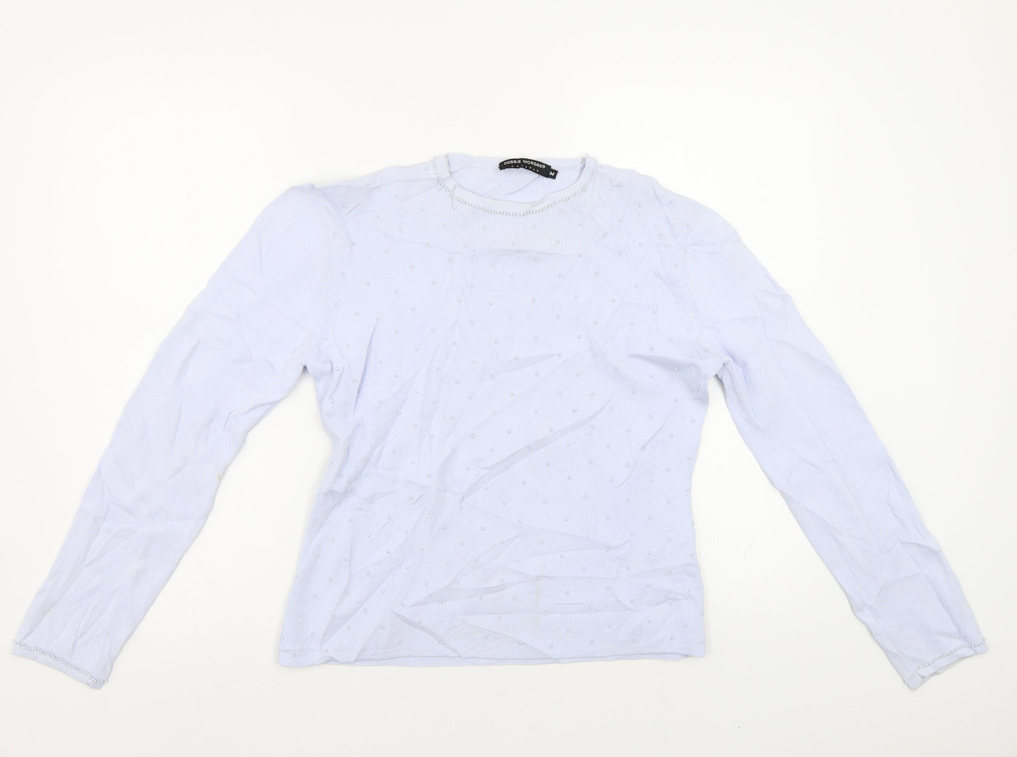 Debbie Morgan Womens Blue   Pullover Jumper Size M  - Beaded