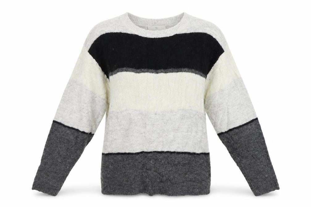 H&M Womens Grey Striped  Pullover Jumper Size S