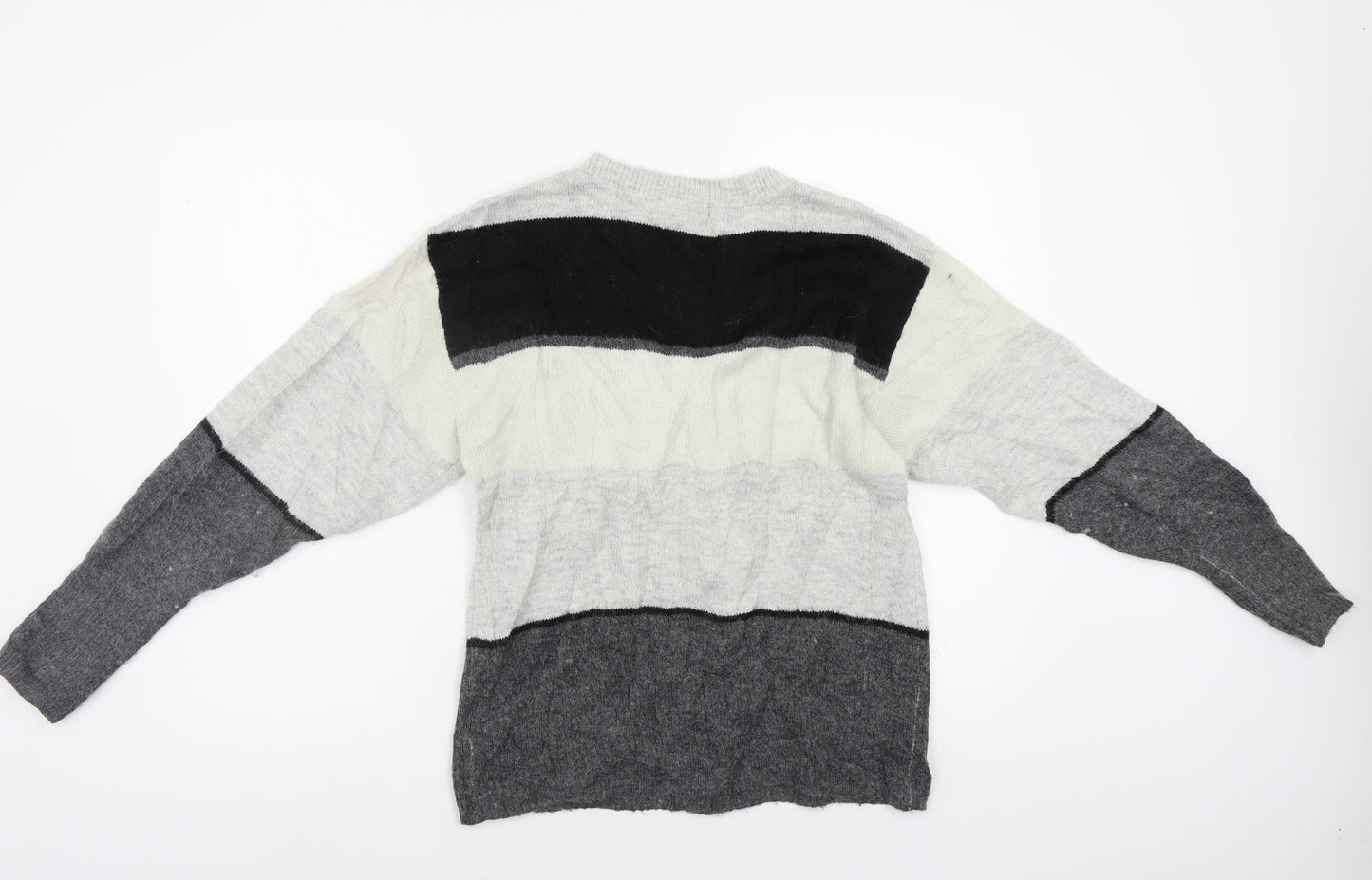 H&M Womens Grey Striped  Pullover Jumper Size S