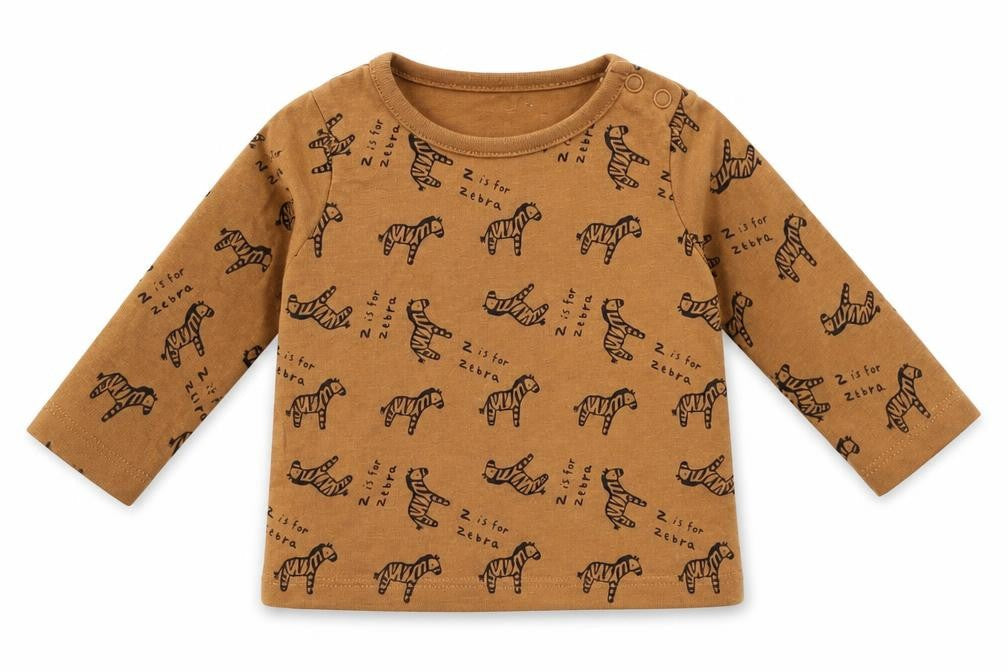 F&F Baby Brown Animal Print  Basic T-Shirt Size 0-3 Months