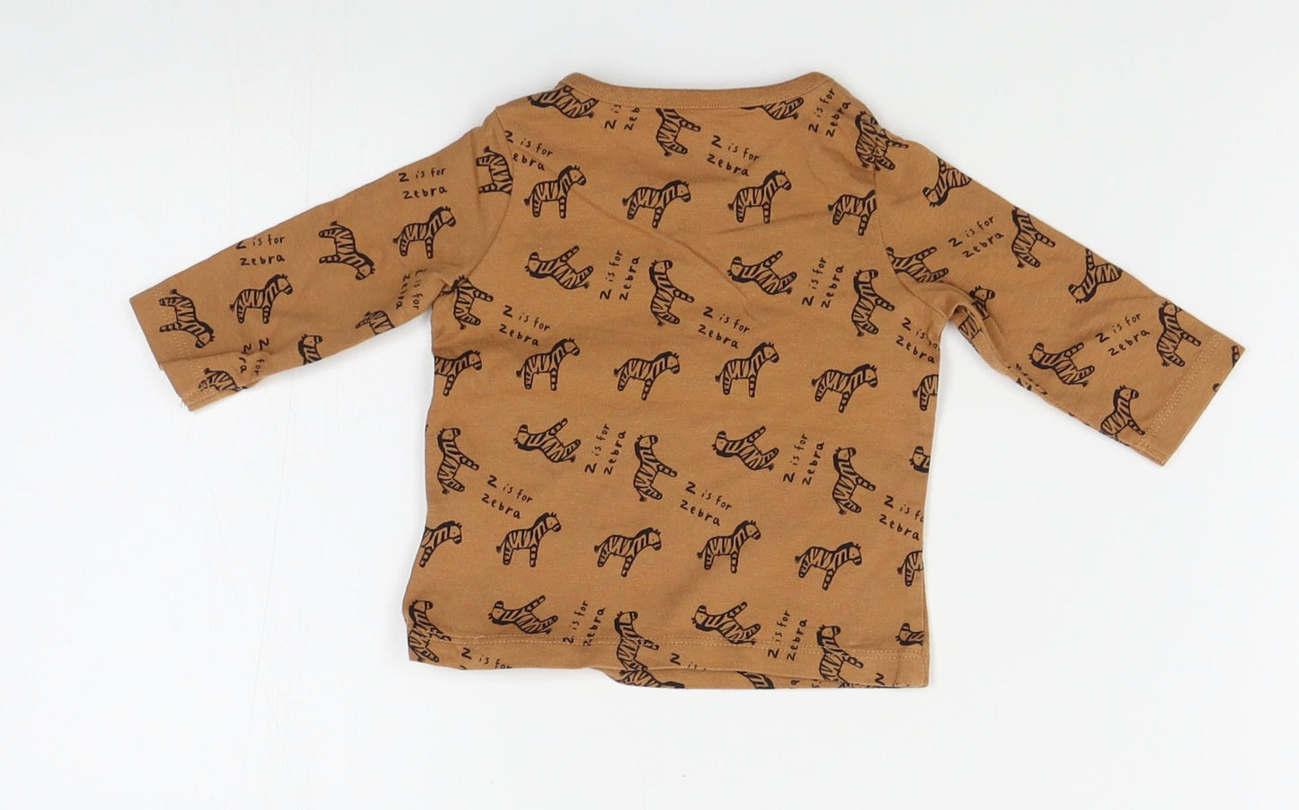F&F Baby Brown Animal Print  Basic T-Shirt Size 0-3 Months