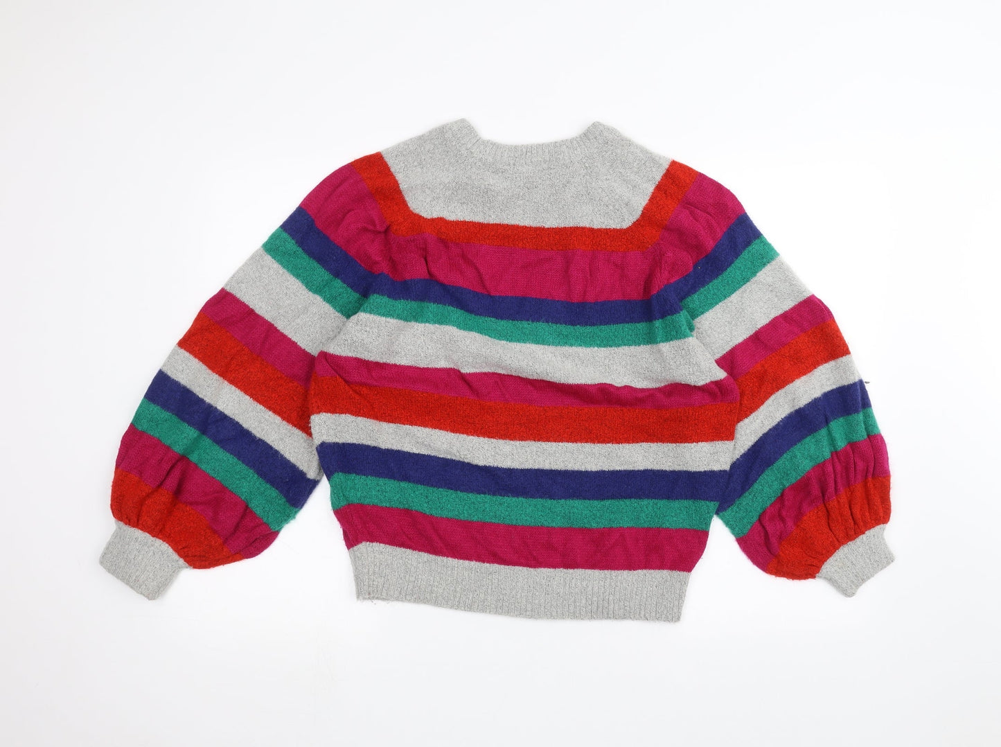 Brave Soul Womens Grey Striped  Pullover Jumper Size 14