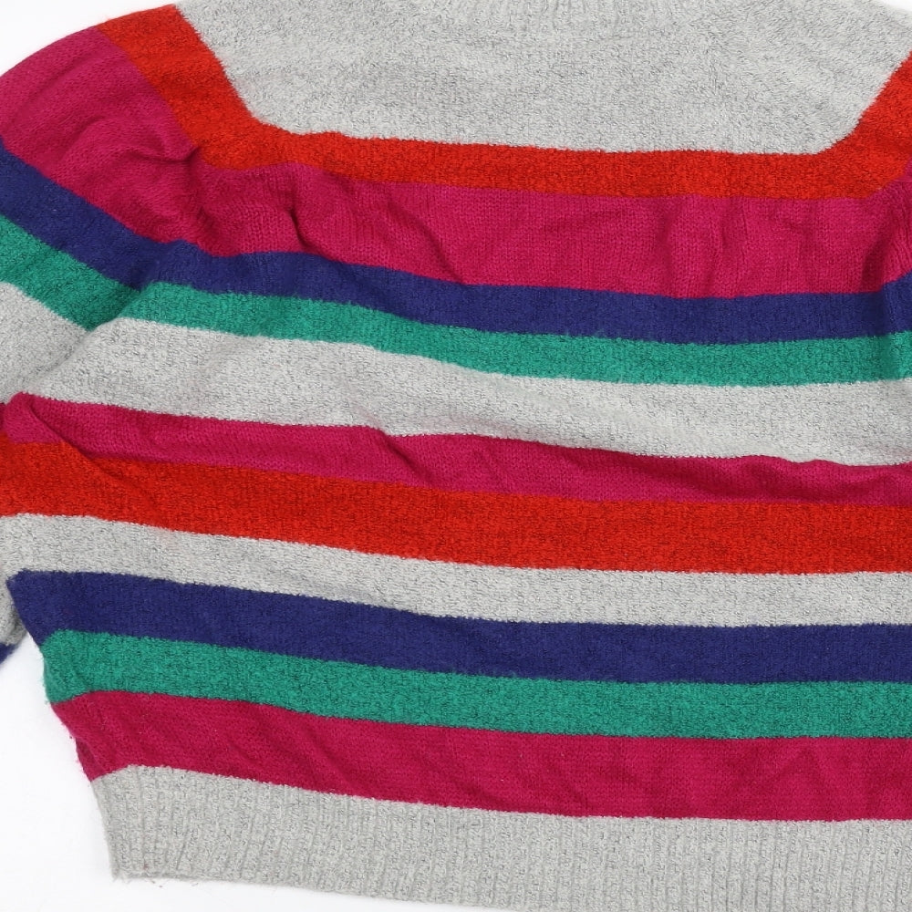 Brave Soul Womens Grey Striped  Pullover Jumper Size 14