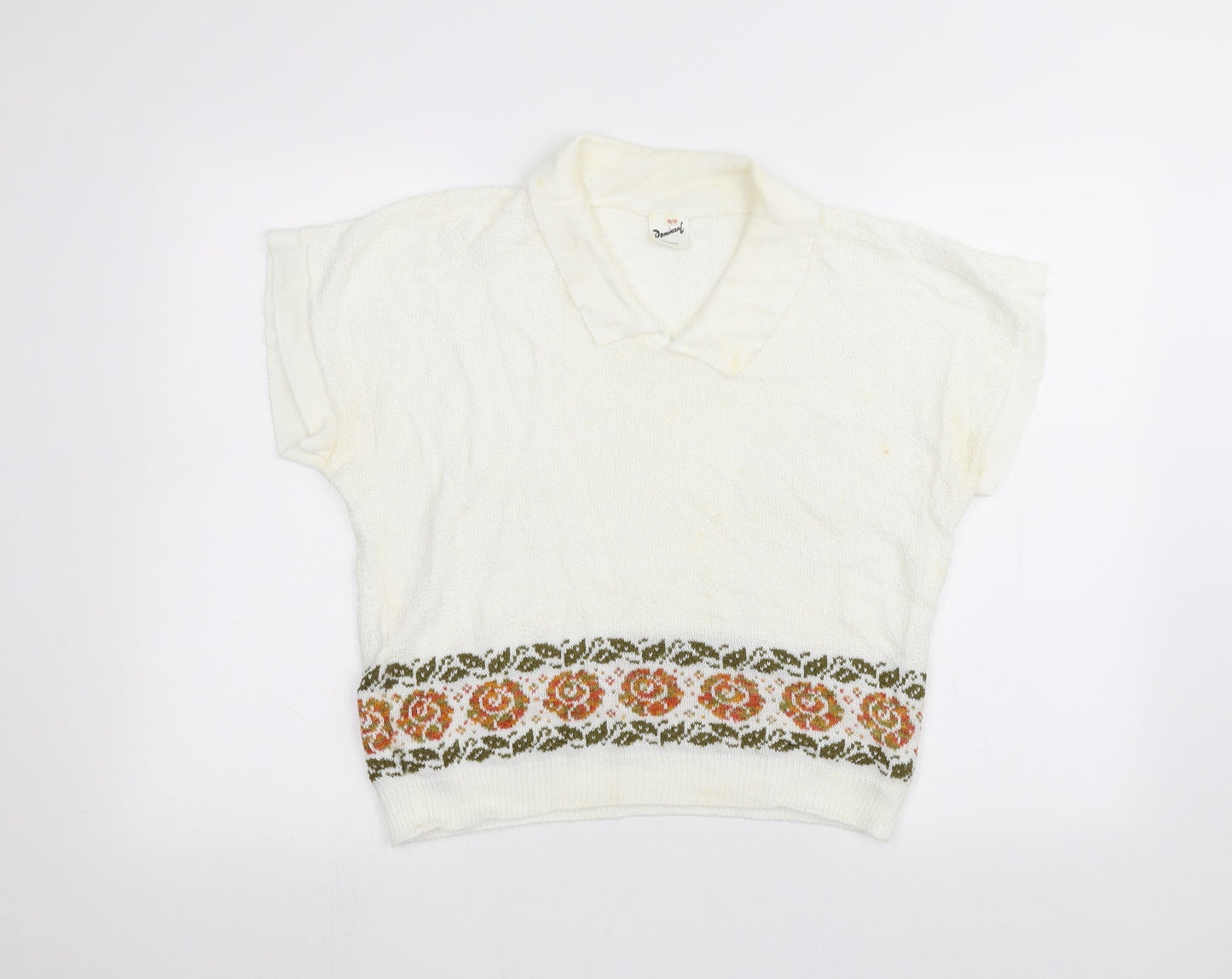 Dominant Womens White   Pullover Jumper Size 16