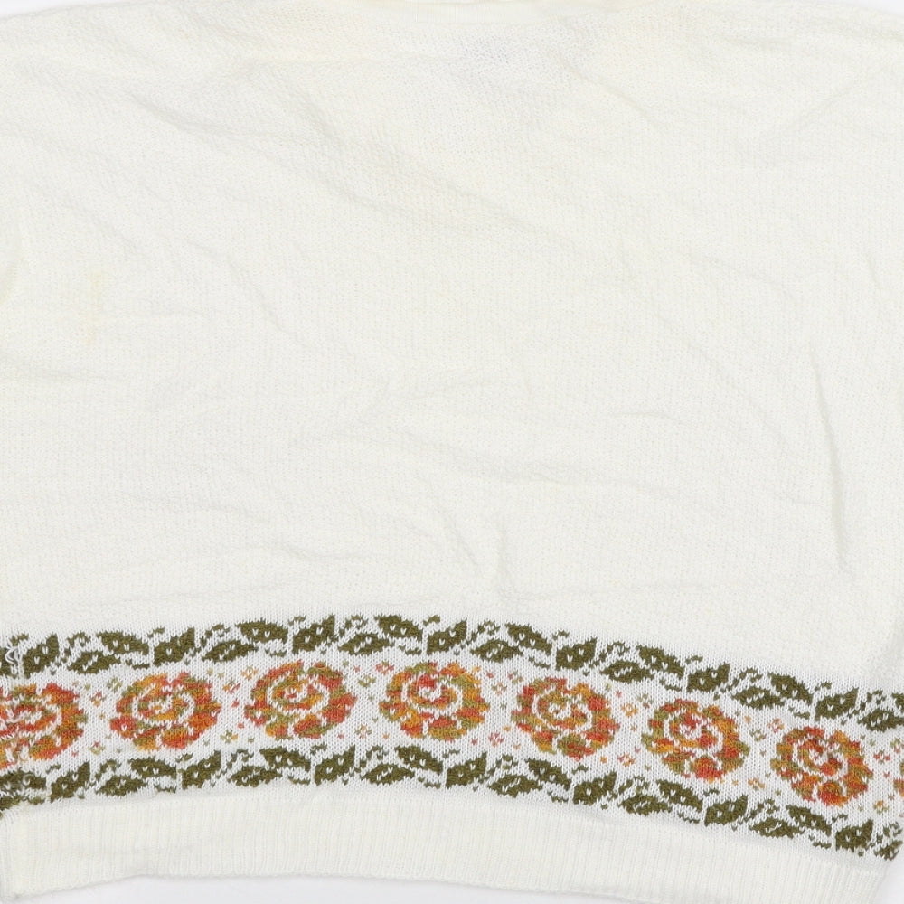 Dominant Womens White   Pullover Jumper Size 16