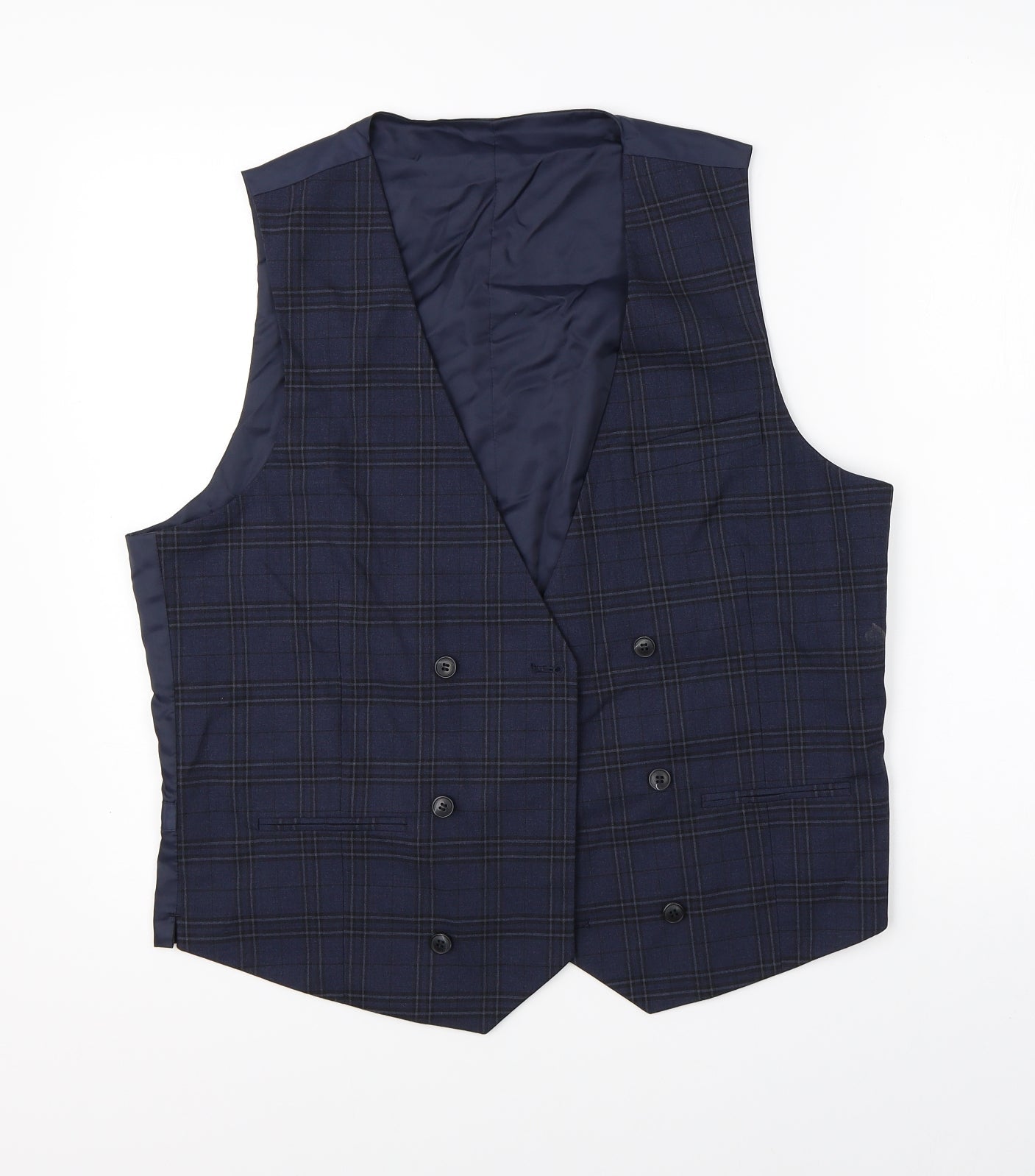 M&S Mens Blue   Jacket Suit Waistcoat Size L