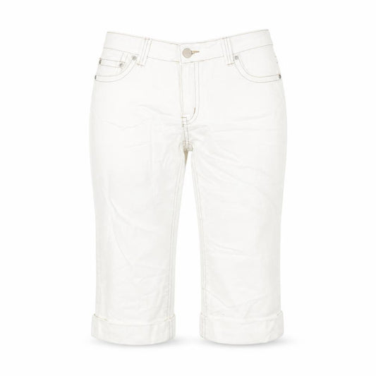 Miami Womens White  Denim Chino Shorts Size 32
