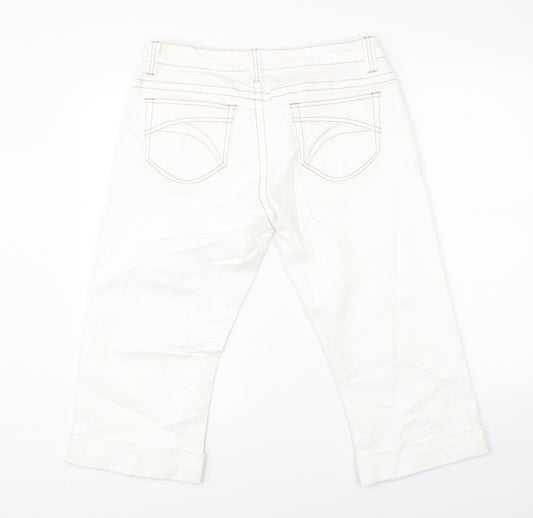 Miami Womens White  Denim Chino Shorts Size 32