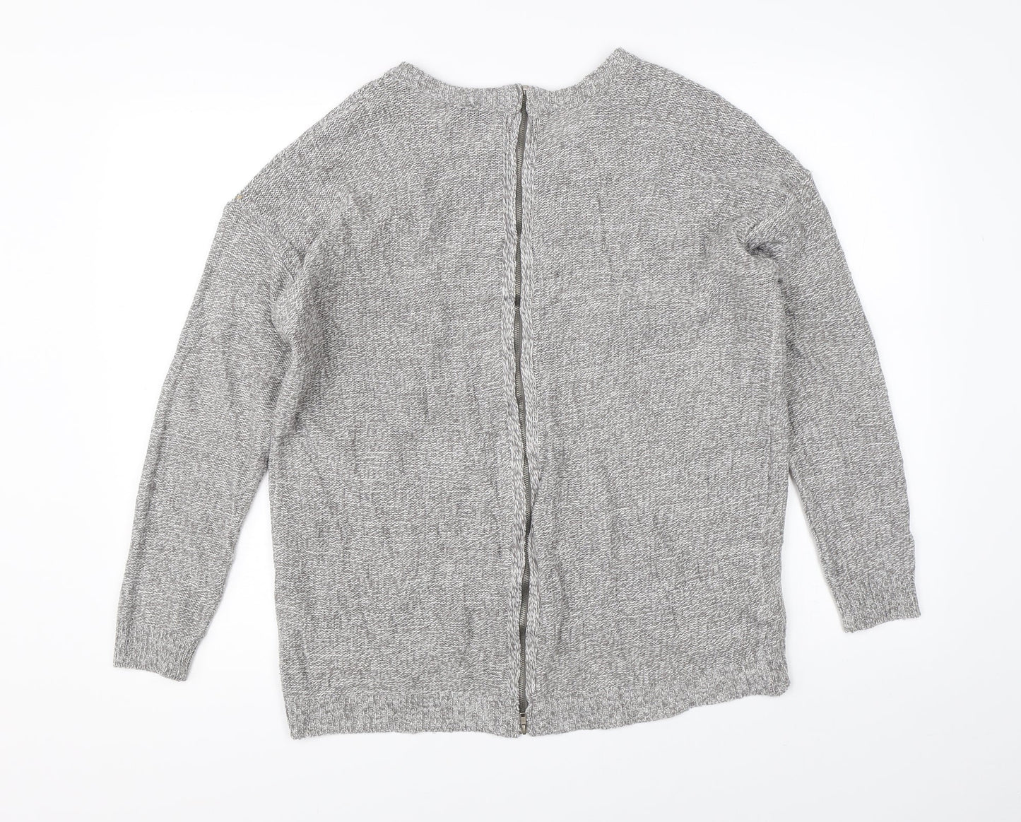 Papaya Womens Grey  Knit Full Zip Jumper Size M