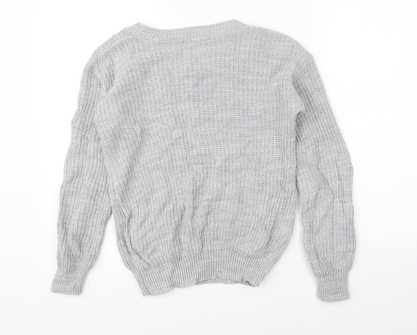 Boohoo Womens Grey  Knit Pullover Jumper Size 6