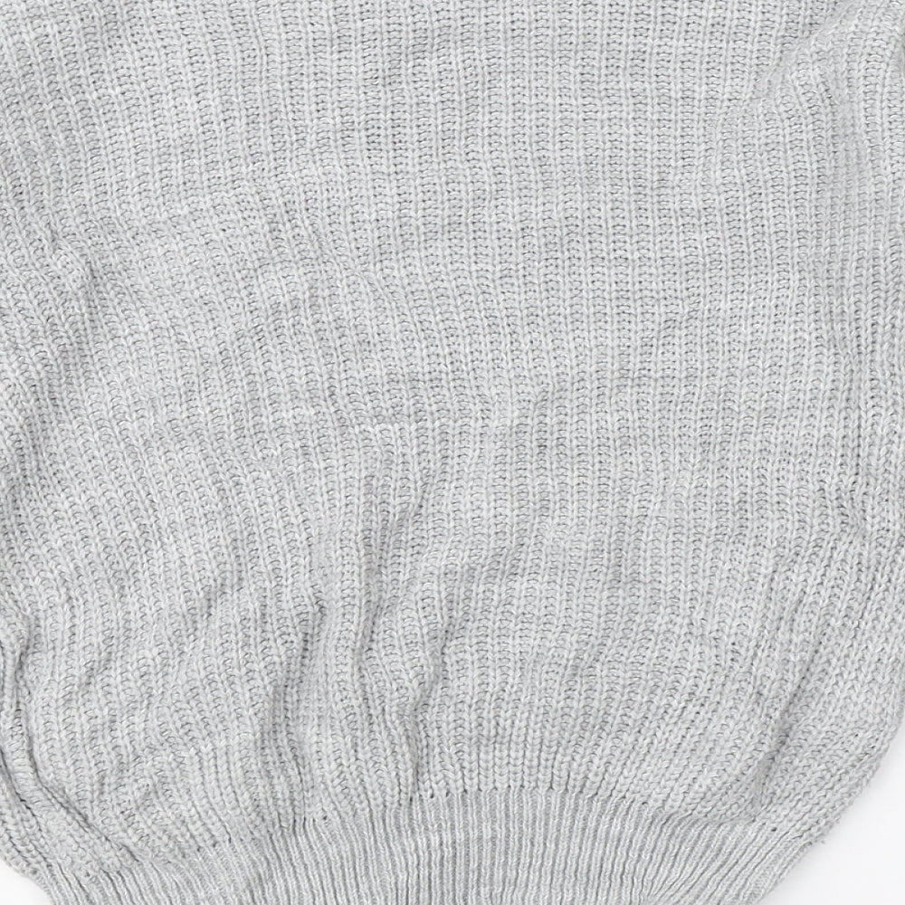 Boohoo Womens Grey  Knit Pullover Jumper Size 6