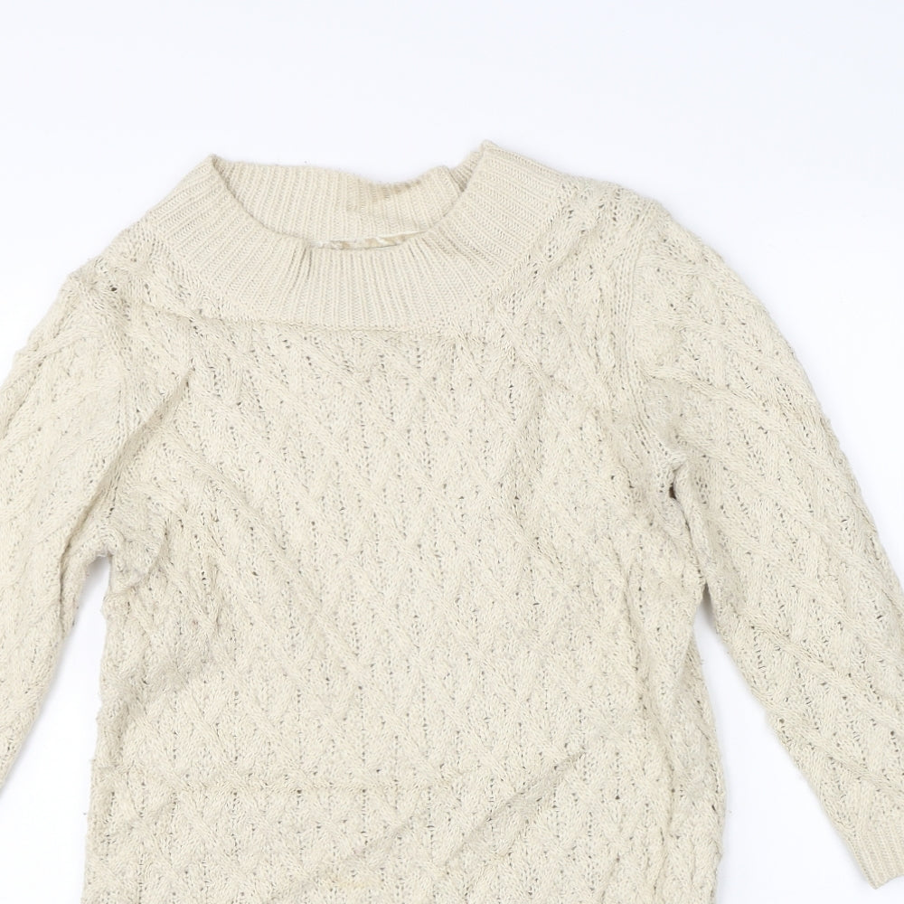 Papay Womens Beige  Knit Pullover Jumper Size 10