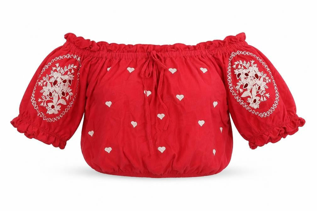 Topshop Womens Red   Basic Blouse Size 8  - cropped
