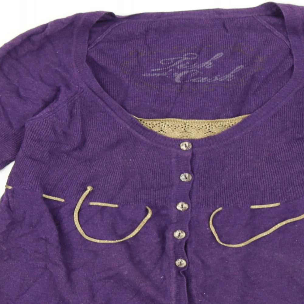 Fish and Cash Womens Purple   Pullover Jumper Size L