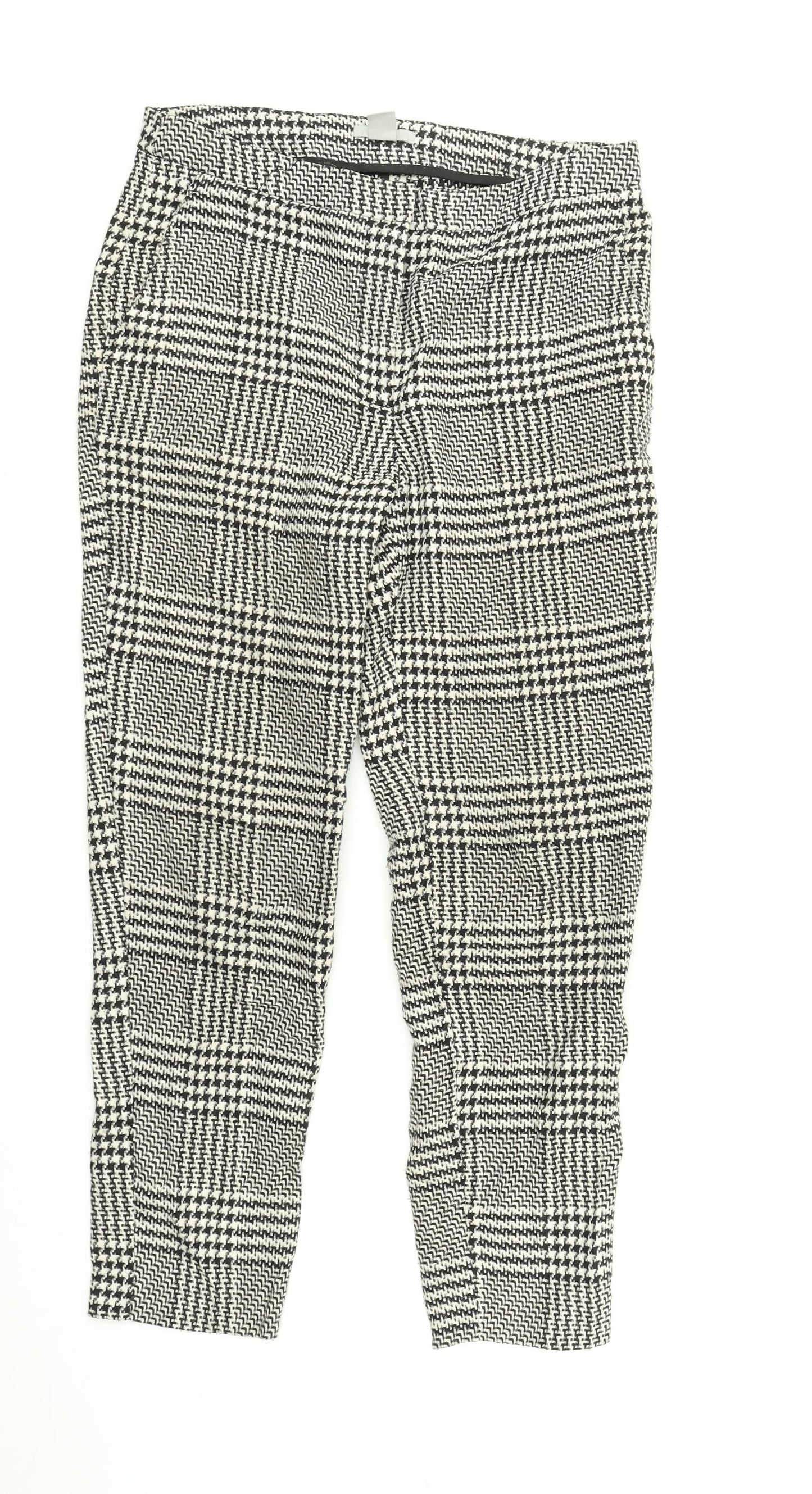 H&M Womens Multicoloured Check  Trousers  Size 10 L25 in