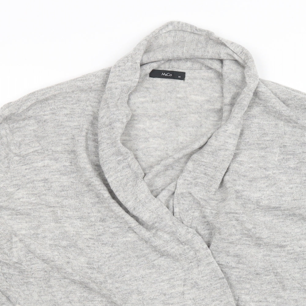 M&Co Womens Grey   Cardigan Jumper Size 14