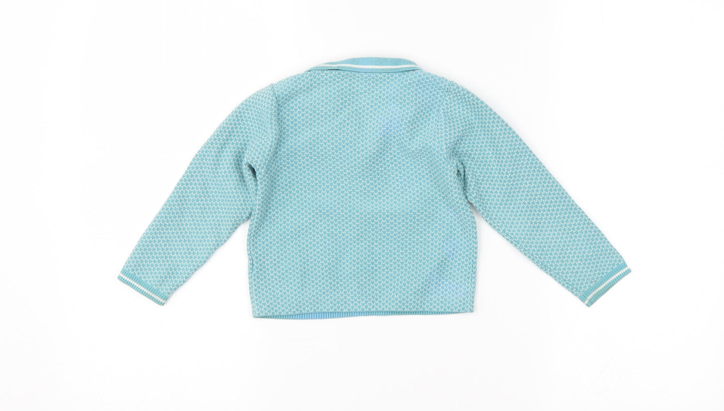 M&S Baby Blue Argyle/Diamond  Pullover Jumper Size 18-24 Months