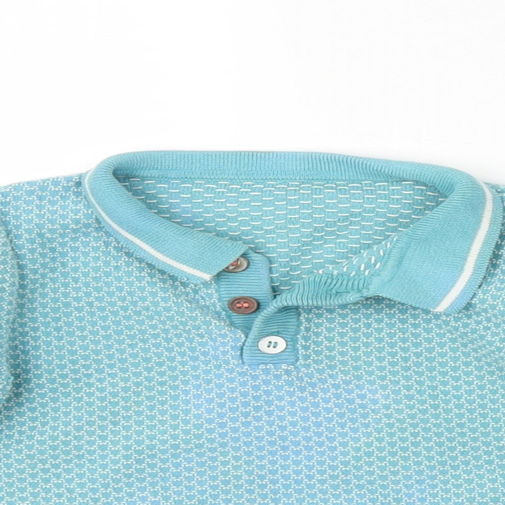M&S Baby Blue Argyle/Diamond  Pullover Jumper Size 18-24 Months