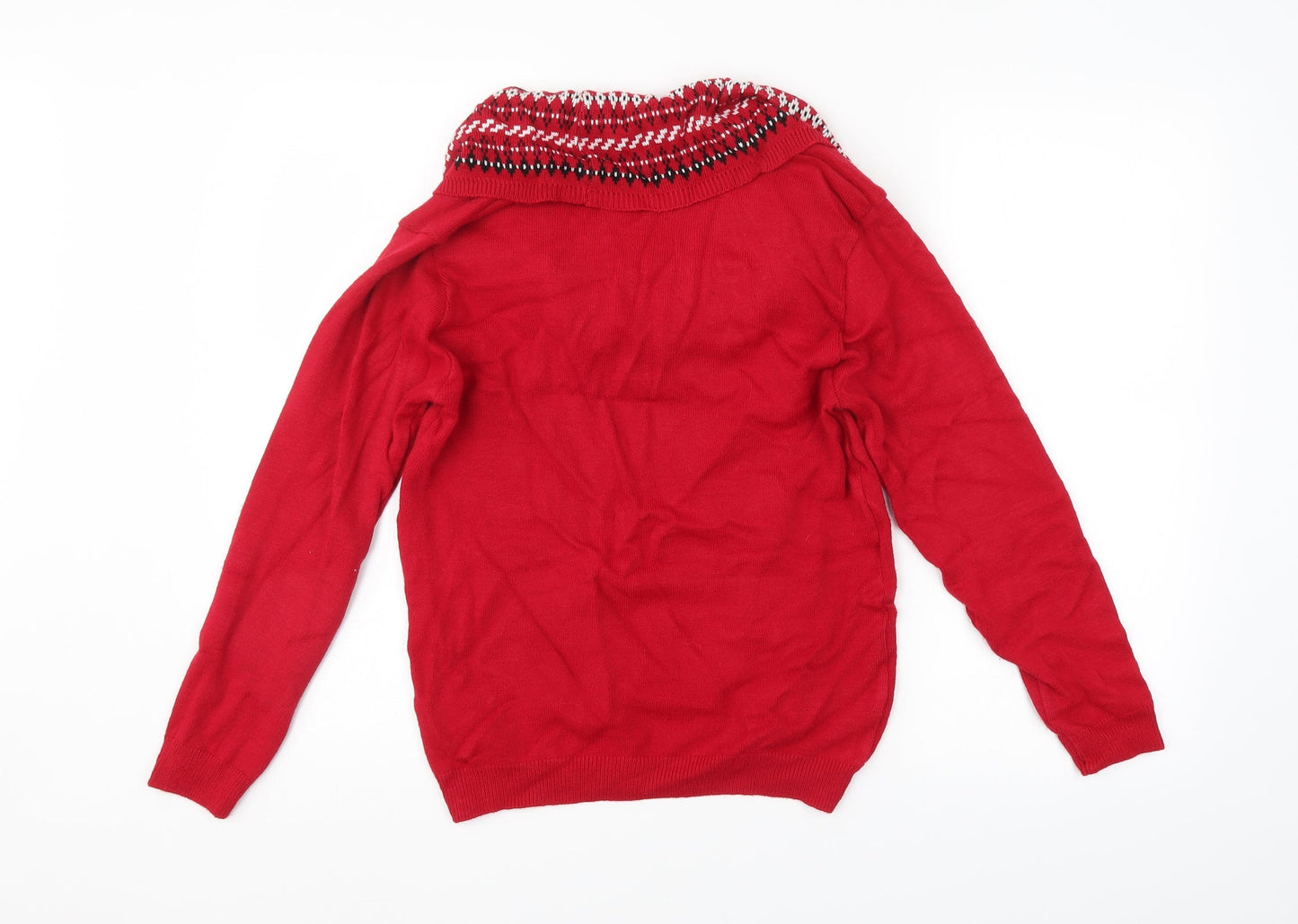 Autonomy Womens Red Argyle/Diamond  Pullover Jumper Size M