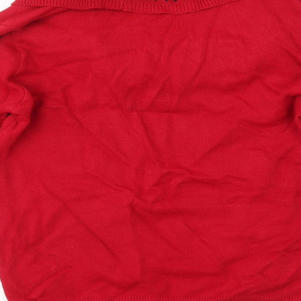 Autonomy Womens Red Argyle/Diamond  Pullover Jumper Size M